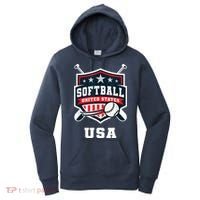 Softball USA Support the Team Shirt USA Flag Women's Hoodie thumb 0