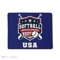 Softball USA Support the Team Shirt USA Flag Mousepad thumb 0