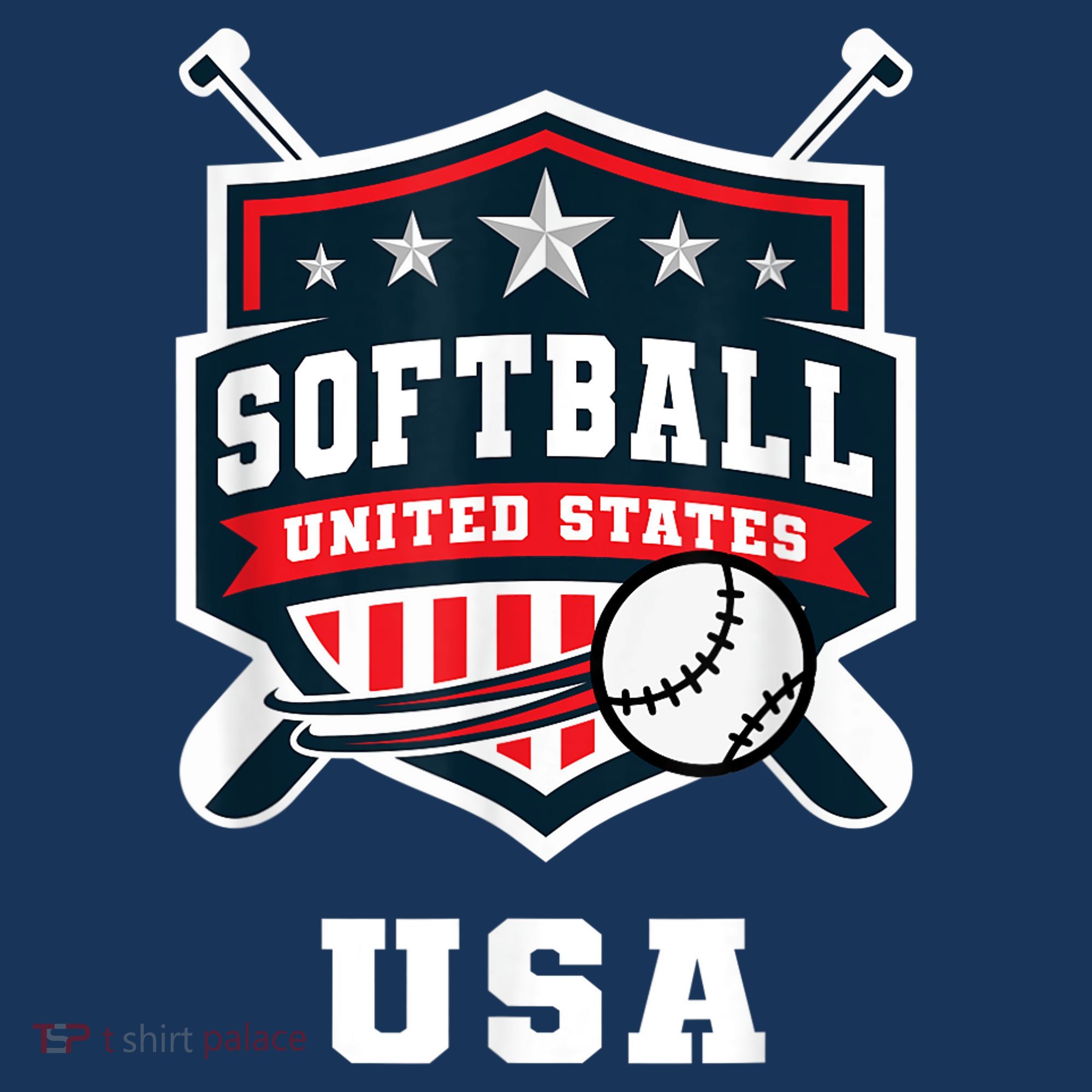 Softball USA Support the Team Shirt USA Flag Women's Tank Top