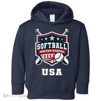 Softball USA Support the Team Shirt USA Flag Toddler Hoodie thumb 0
