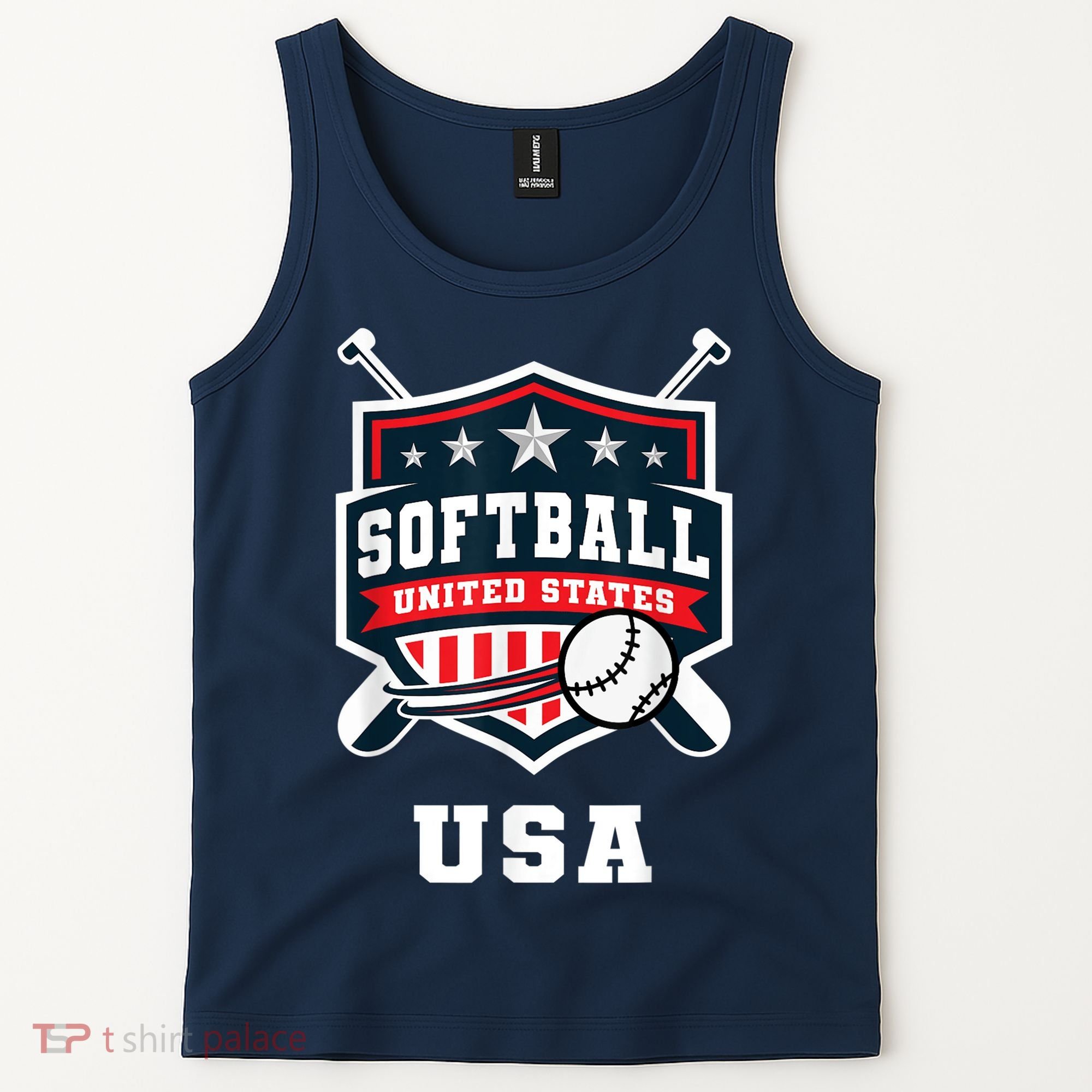 Softball USA Support the Team Shirt USA Flag Tank Top