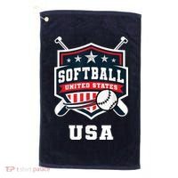 Softball USA Support the Team Shirt USA Flag Golf Towel thumb 0