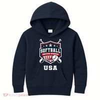 Softball USA Support the Team Shirt USA Flag Kids Hoodie thumb 0