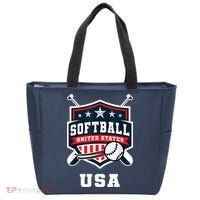 Softball USA Support the Team Shirt USA Flag Tote Bag thumb 0