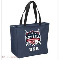Softball USA Support the Team Shirt USA Flag Tote Bag thumb 2