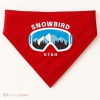 Snowbird Utah Ski Snowboard Goggles Snow Mountain USA-Made Doggie Bandana thumb 0