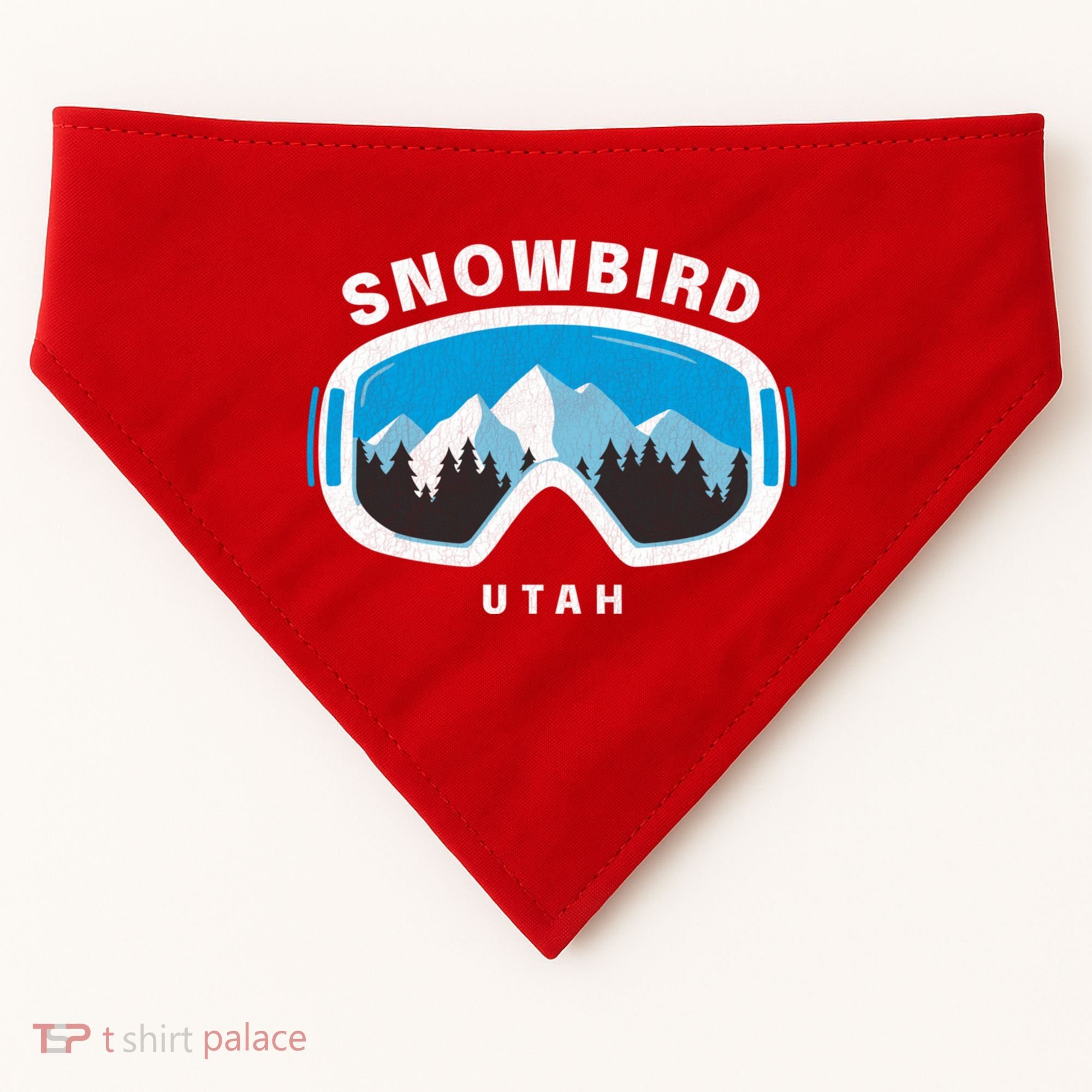 Snowbird Utah Ski Snowboard Goggles Snow Mountain USA-Made Doggie Bandana