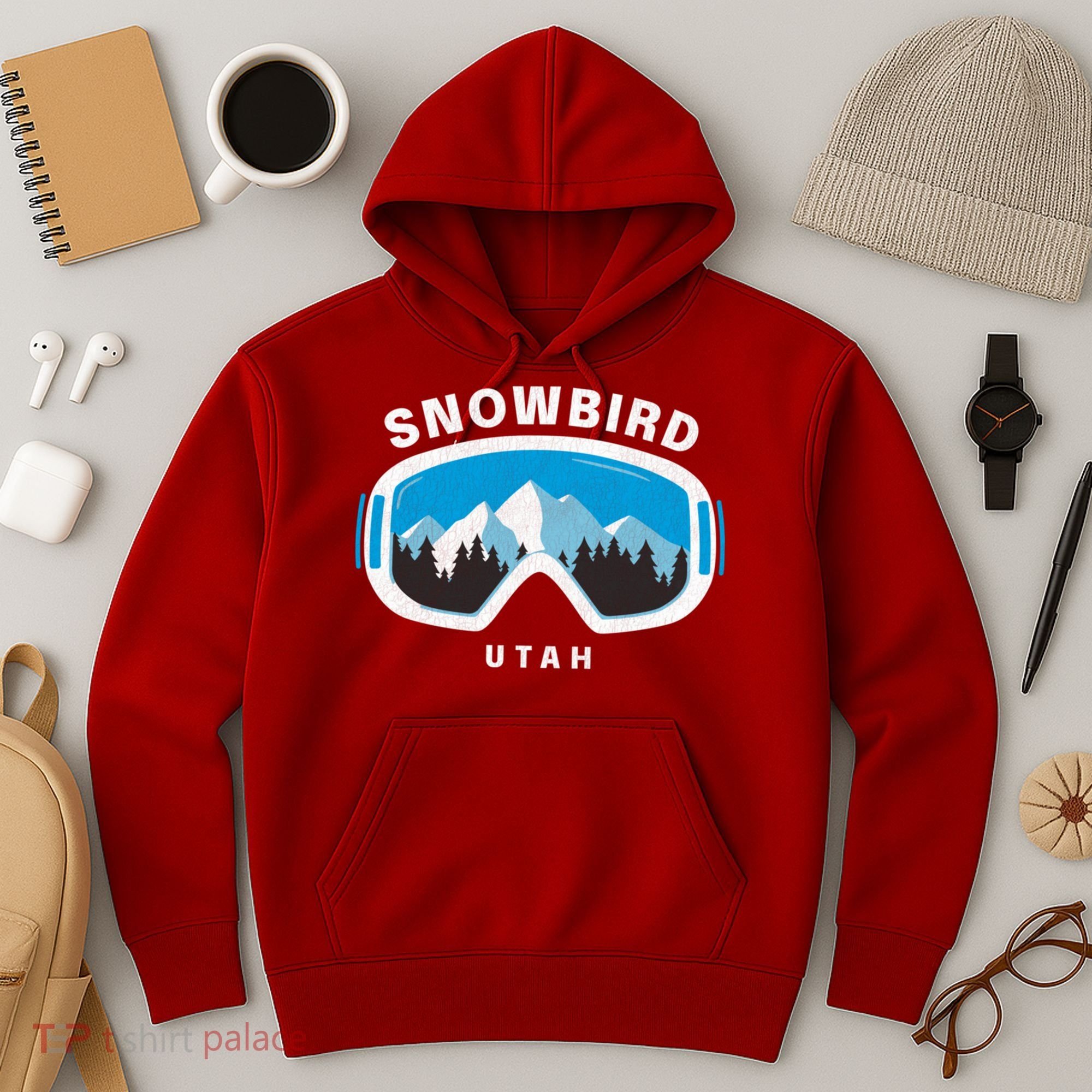 Snowbird Utah Ski Snowboard Goggles Snow Mountain Hoodie