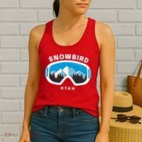 Snowbird Utah Ski Snowboard Goggles Snow Mountain Women's Tank Top thumb 2