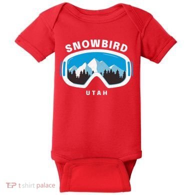 Snowbird Utah Ski Snowboard Goggles Snow Mountain Baby Bodysuit