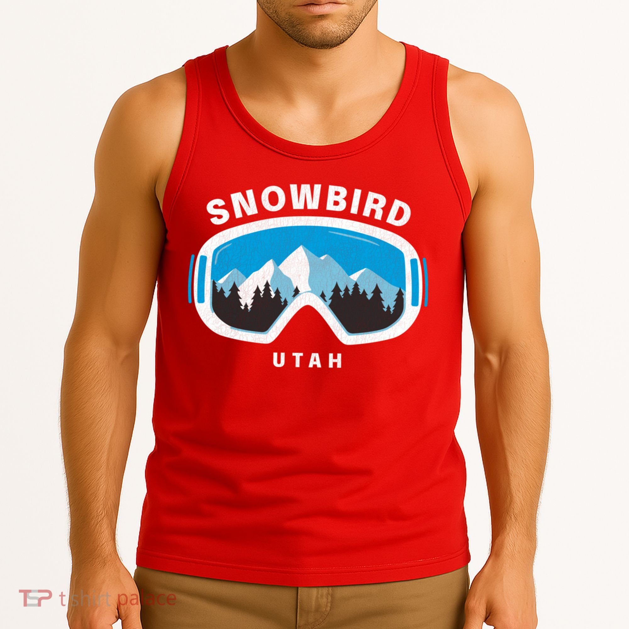 Snowbird Utah Ski Snowboard Goggles Snow Mountain Tank Top