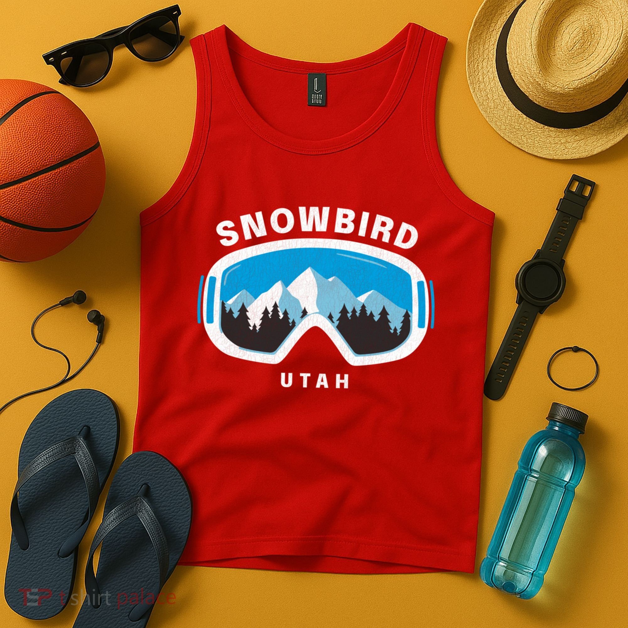 Snowbird Utah Ski Snowboard Goggles Snow Mountain Tank Top