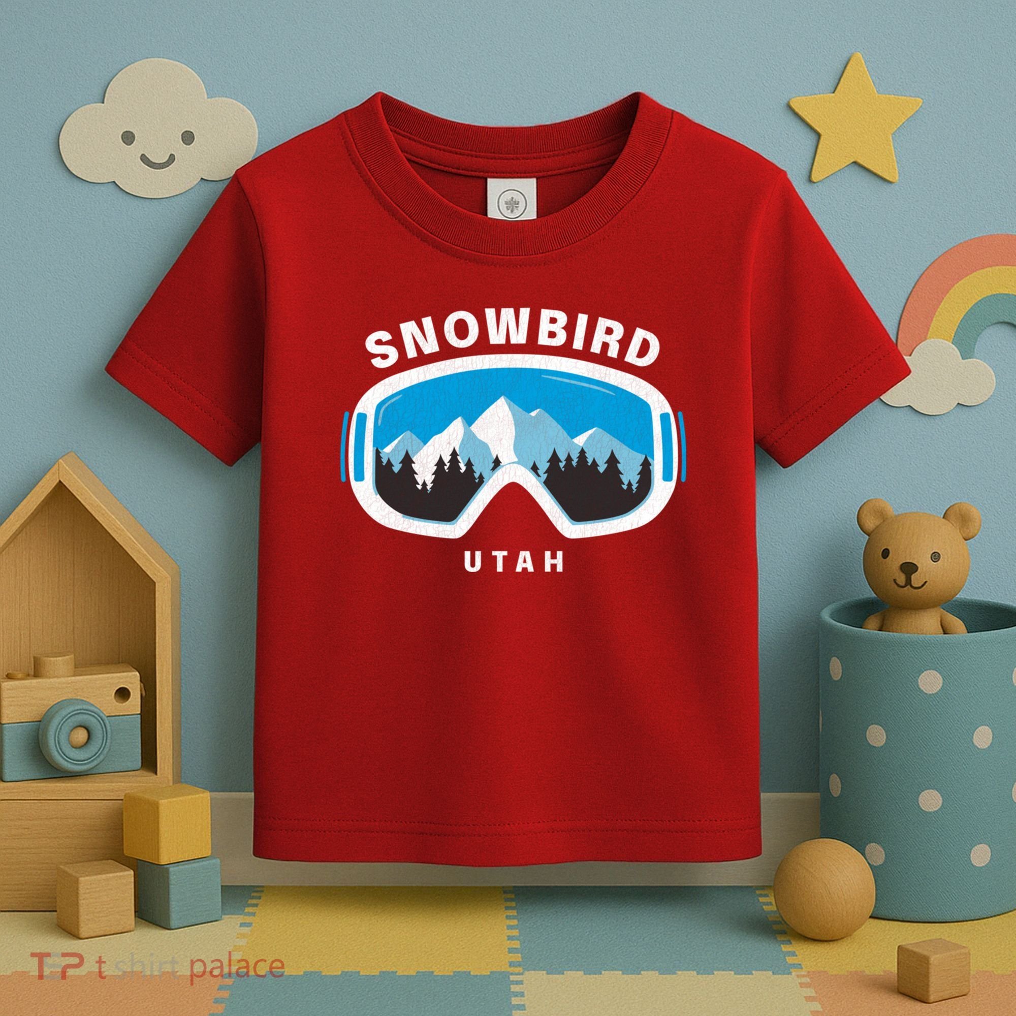 Snowbird Utah Ski Snowboard Goggles Snow Mountain Toddler T-Shirt