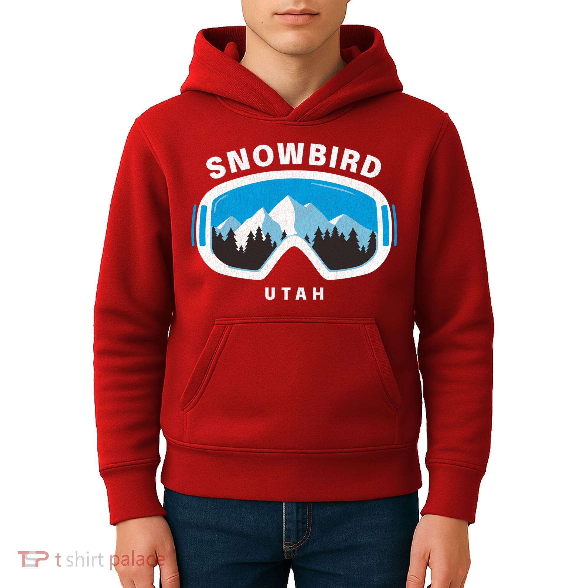 Snowbird Utah Ski Snowboard Goggles Snow Mountain Kids Hoodie