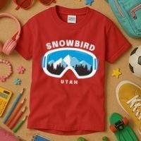 Snowbird Utah Ski Snowboard Goggles Snow Mountain Kids T-Shirt thumb 3