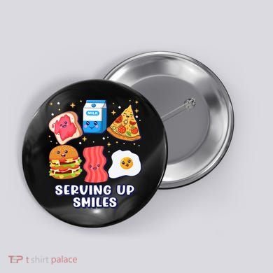 Serving Up Smiles Lunch Lady Button