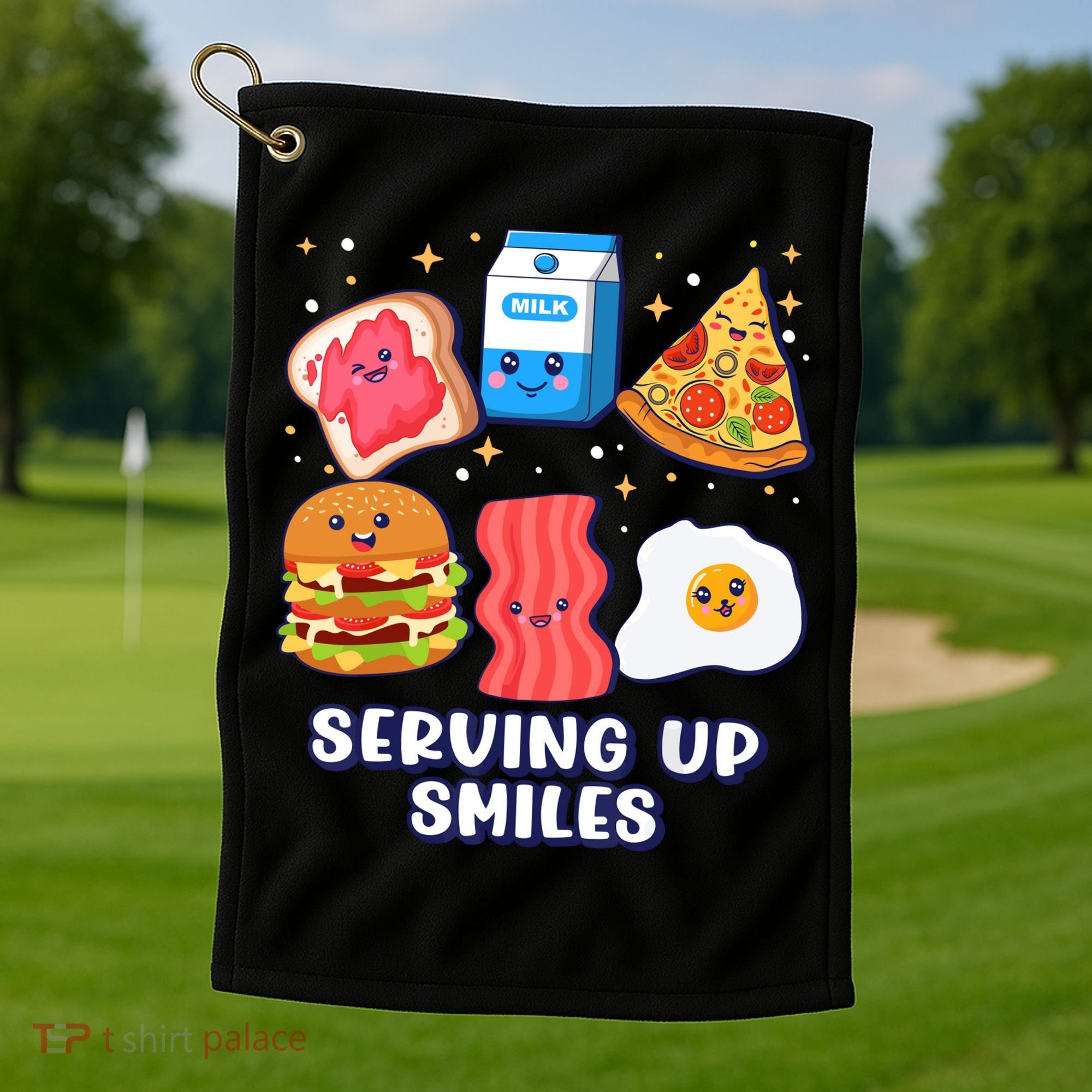 Serving Up Smiles Lunch Lady Golf Towel