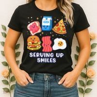 Serving Up Smiles Lunch Lady Women's T-Shirt thumb 2