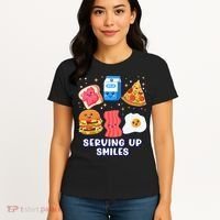 Serving Up Smiles Lunch Lady Women's T-Shirt thumb 4