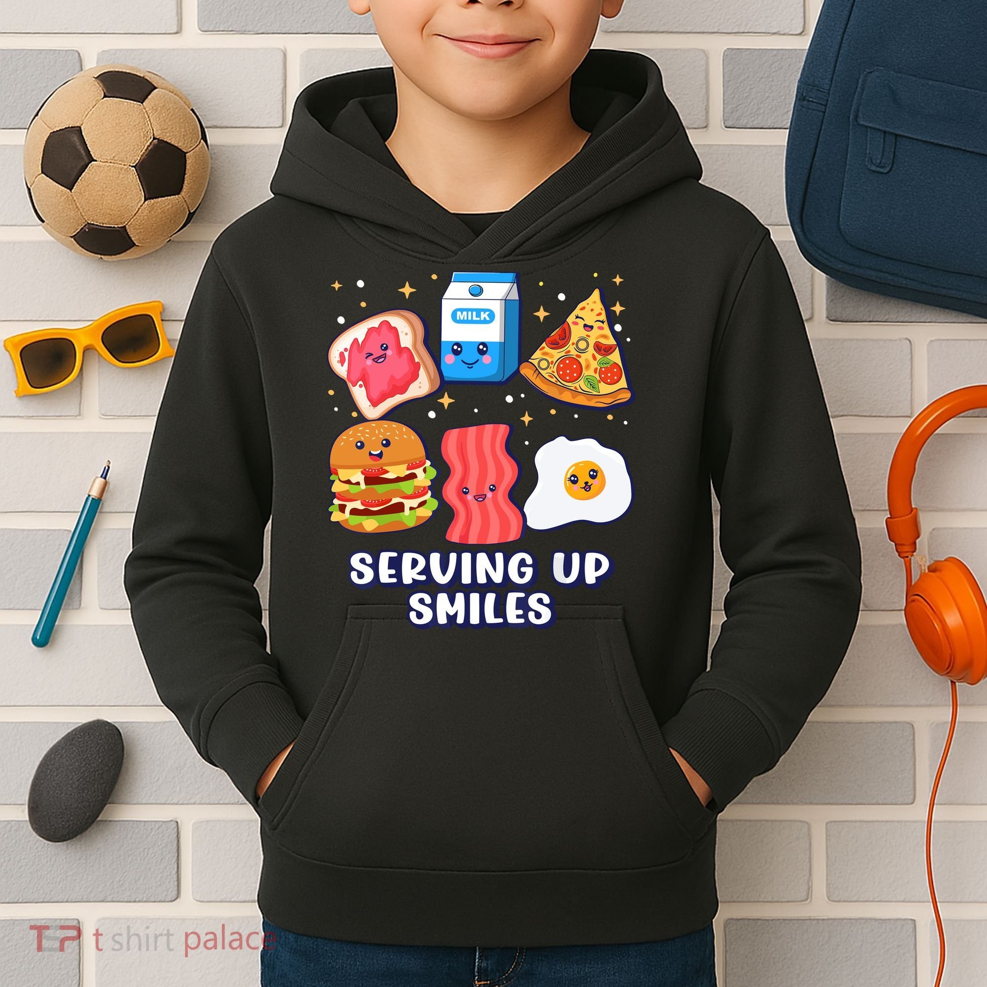 Serving Up Smiles Lunch Lady Kids Hoodie