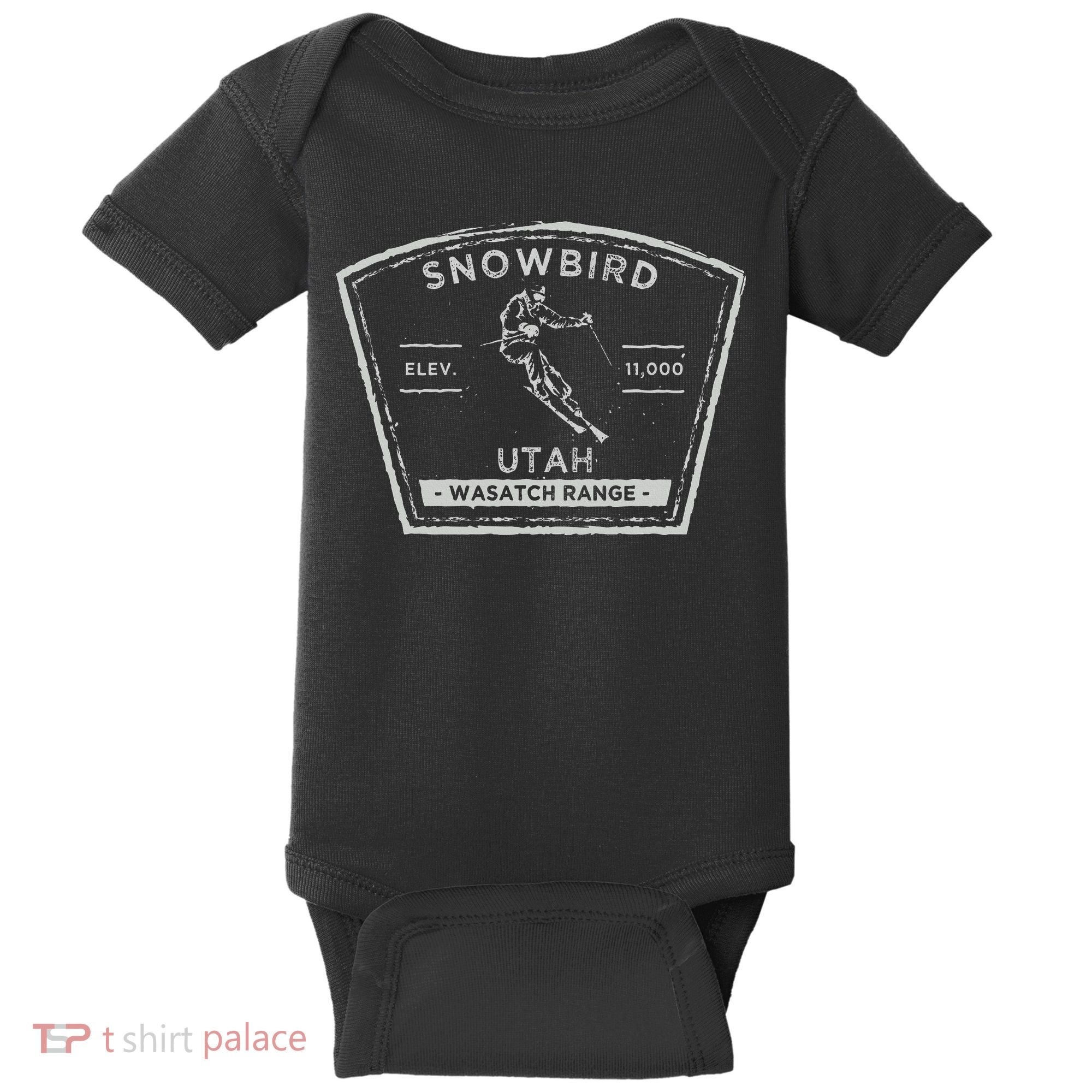 Snowbird Utah Snow Skiing Baby Bodysuit