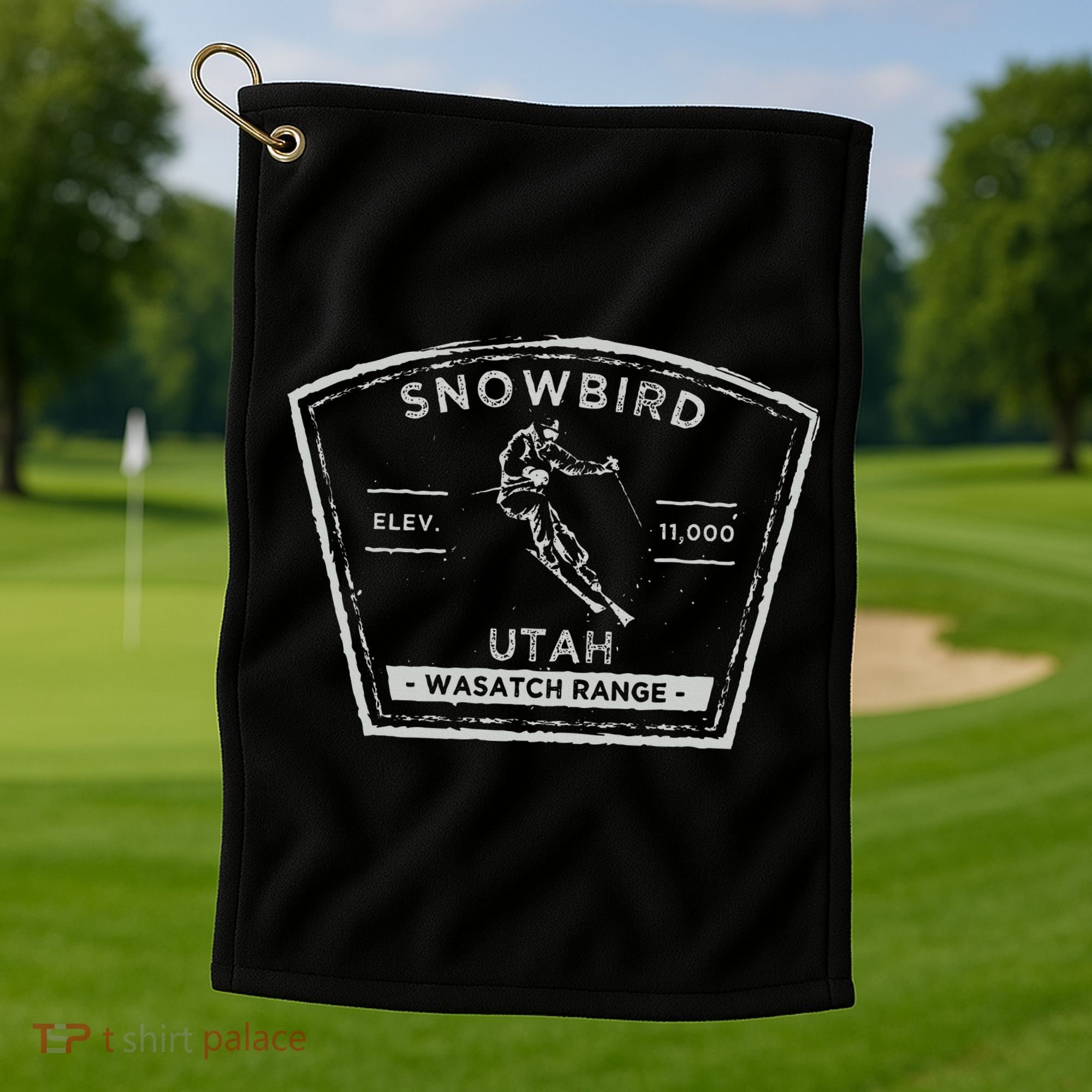 Snowbird Utah Snow Skiing Golf Towel