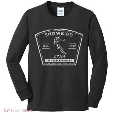 Snowbird Utah Snow Skiing Kids Long Sleeve Shirt
