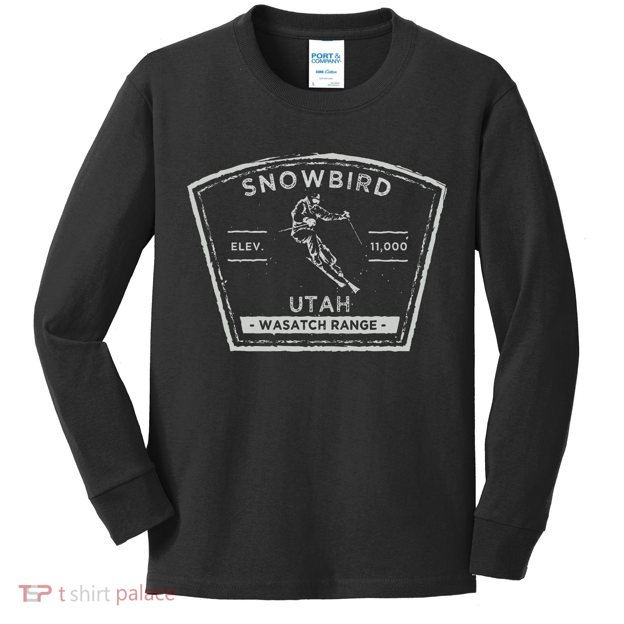 Snowbird Utah Snow Skiing Kids Long Sleeve Shirt
