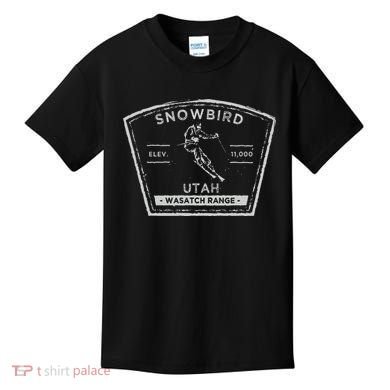 Snowbird Utah Snow Skiing Kids T-Shirt