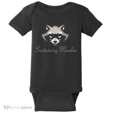 Sustaining Member Funny Raccoon Baby Bodysuit