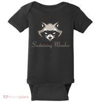 Sustaining Member Funny Raccoon Baby Bodysuit thumb 0