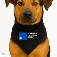 Stand Up To Jewish Hate Blue Square Support Israel USA-Made Doggie Bandana thumb 1