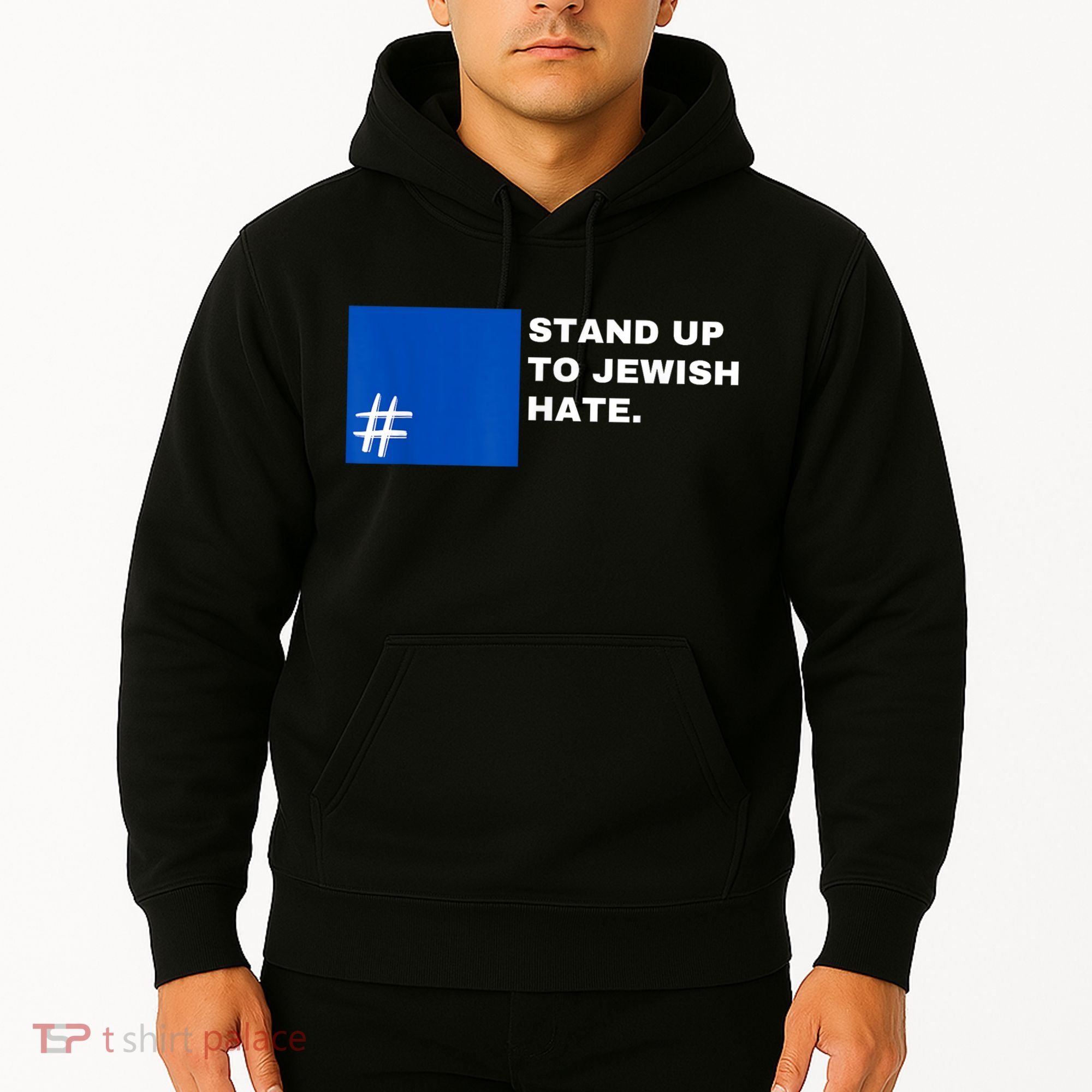 Stand Up To Jewish Hate Blue Square Support Israel Hoodie