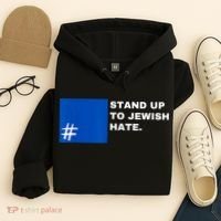 Stand Up To Jewish Hate Blue Square Support Israel Hoodie thumb 4
