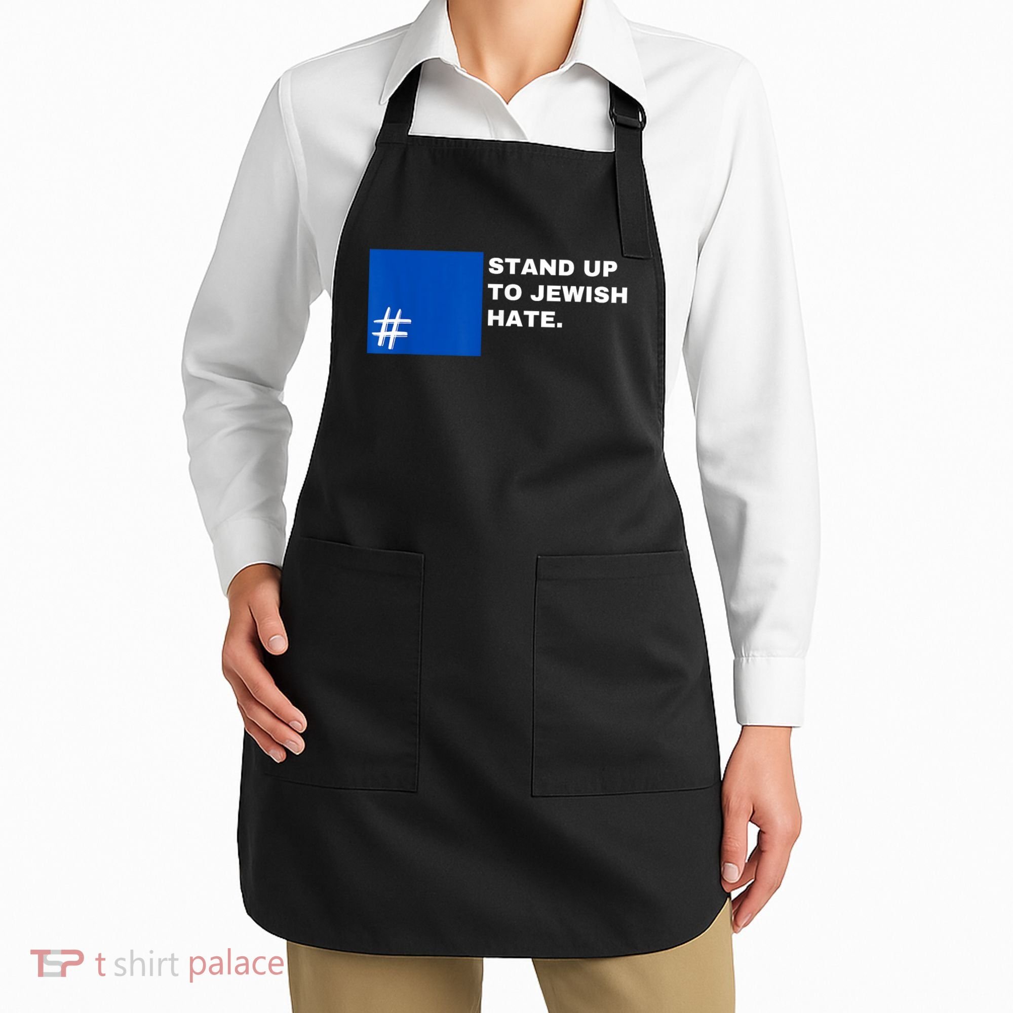 Stand Up To Jewish Hate Blue Square Support Israel Apron