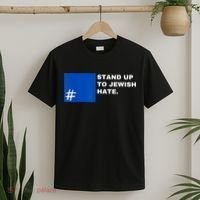 Stand Up To Jewish Hate Blue Square Support Israel T-Shirt thumb 2