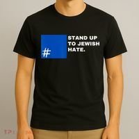 Stand Up To Jewish Hate Blue Square Support Israel T-Shirt thumb 3