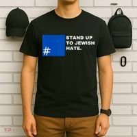 Stand Up To Jewish Hate Blue Square Support Israel T-Shirt thumb 6
