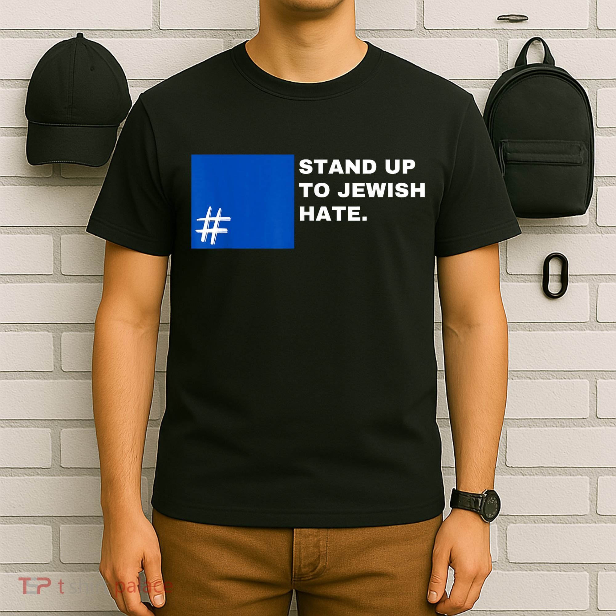 Stand Up To Jewish Hate Blue Square Support Israel T-Shirt
