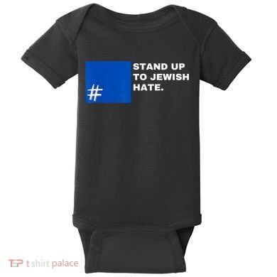 Stand Up To Jewish Hate Blue Square Support Israel Baby Bodysuit