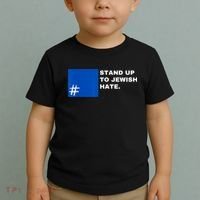 Stand Up To Jewish Hate Blue Square Support Israel Toddler T-Shirt thumb 2