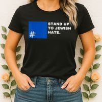 Stand Up To Jewish Hate Blue Square Support Israel Women's T-Shirt thumb 2