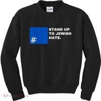 Stand Up To Jewish Hate Blue Square Support Israel Kids Sweatshirt thumb 0