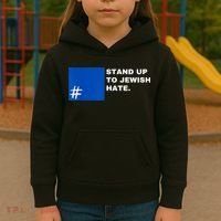 Stand Up To Jewish Hate Blue Square Support Israel Kids Hoodie thumb 3