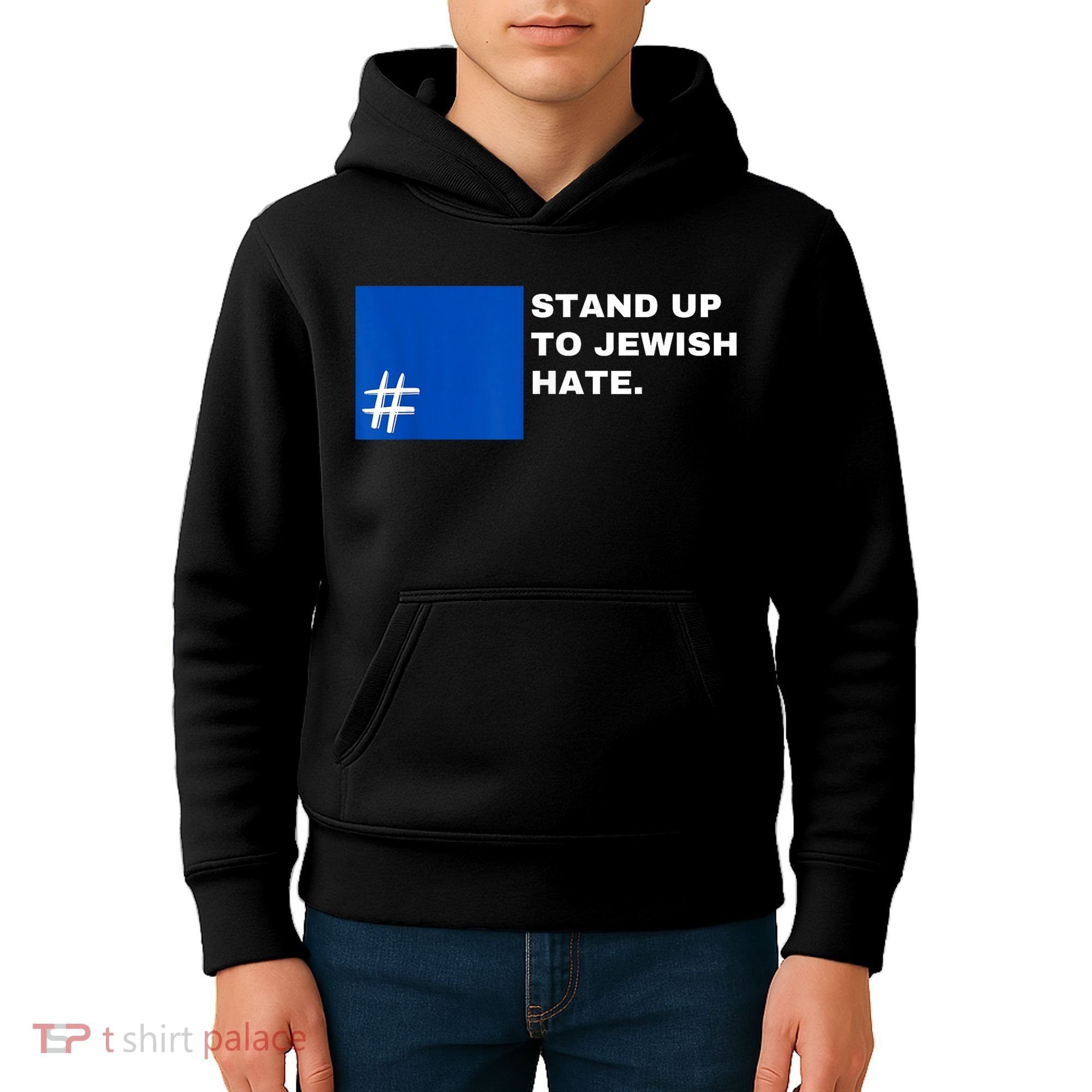 Stand Up To Jewish Hate Blue Square Support Israel Kids Hoodie