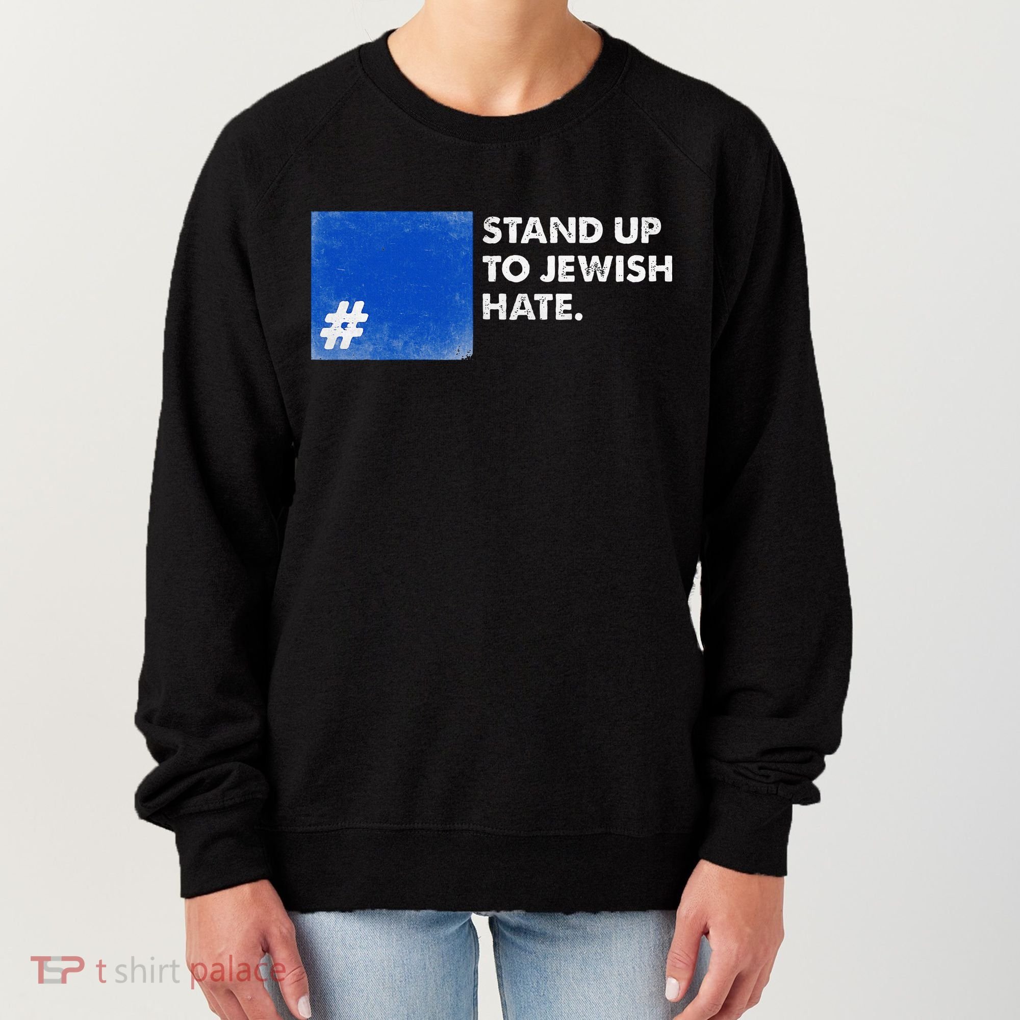Stand Up To Jewish Hate Blue Square Support Israel  Women's Sweatshirt