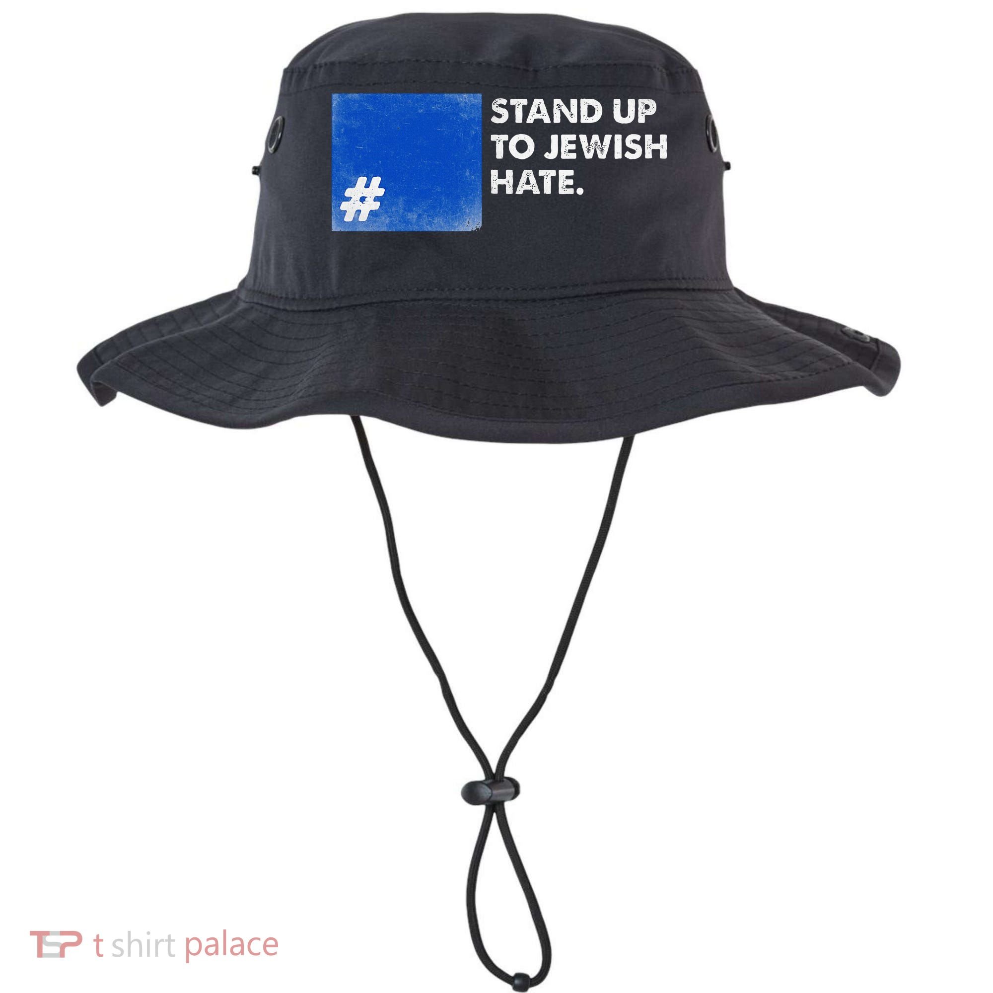 Stand Up To Jewish Hate Blue Square Support Israel  Bucket Hat