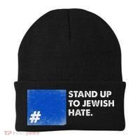 Stand Up To Jewish Hate Blue Square Support Israel  Beanie thumb 0