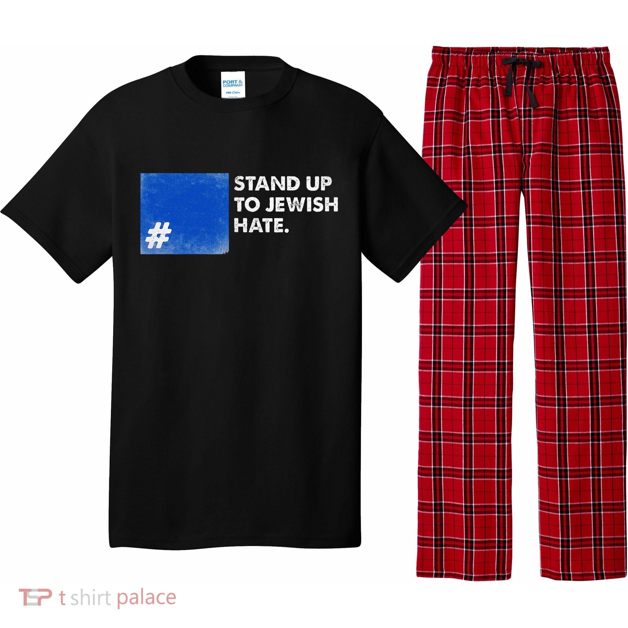 Stand Up To Jewish Hate Blue Square Support Israel  Pajama Set