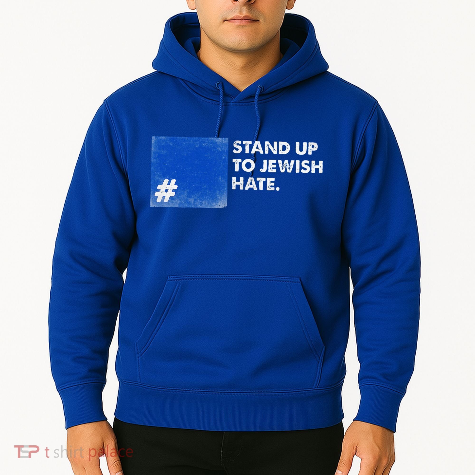 Stand Up To Jewish Hate Blue Square Support Israel  Hoodie